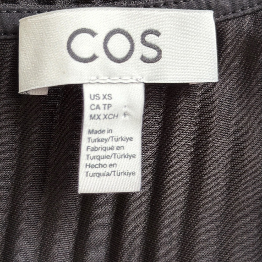 COS black pleated wide leg jumpsuit, size XS - Picture 4 of 12